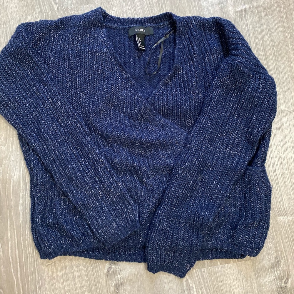 Blue knit sweater
